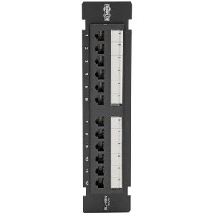 Eaton Tripp Lite Series Cat5e Wall-Mount 12-Port Patch Panel - PoE+ Compliant, 110/Krone, 568A/B, RJ45 Ethernet, TAA - 12 