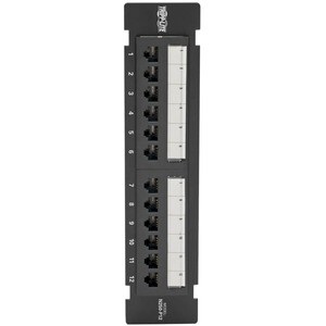 Eaton Tripp Lite Series Cat6 Wall-Mount 12-Port Patch Panel - PoE+ Compliant, 110/Krone, 568A/B, RJ45 Ethernet, TAA - 12 P