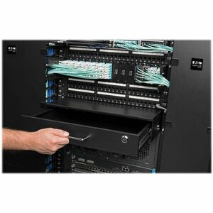 Eaton Tripp Lite Series SmartRack 2U Locking Rack-Mount Storage Drawer - 19? 2U Wide Rack-mountable - Black Powder Coat - 