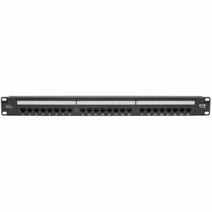 Tripp Lite Cat5 / Cat5e PoE Patch Panel 24-Port 110 568A/B RJ45 1URM TAA - 24 Port(s) - 24 x RJ-45 - 1U High - Black - 19"