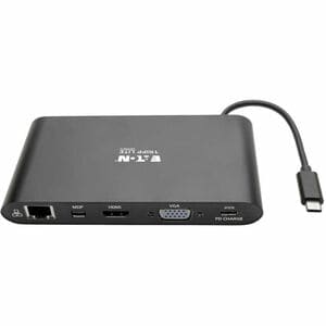 Eaton Tripp Lite Series USB-C Dock, Dual Display - 4K HDMI / mDP, VGA, USB 3.x (5Gbps), USB-A/C Hub, GbE, Memory Card, 100