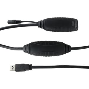 Plugable 10 Meter (32 Foot) USB 3.0 Active Extension Cable with AC Power Adapter and Back-Voltage Protection - with AC Pow