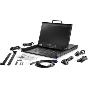 StarTech.com Rackmount KVM Console HD 1080p - Single Port VGA KVM w/17" LCD Monitor - 1U LCD KVM Server Rack Drawer w/Cabl