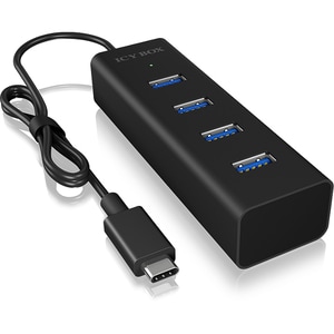 Hub USB ICY BOX IB-HUB1409-C3 - USB Tipo C - Esterno - Nero - 4 Total USB Port(s) - 4 USB 3.0 Port(s) - PC, Mac, Linux