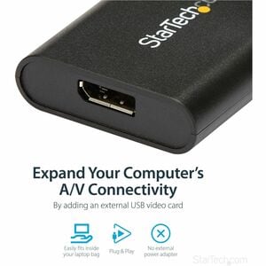 StarTech.com USB 3.0 to DisplayPort Adapter - 4K 30Hz - External Video & Graphics Card - Dual Monitor Display Adapter - Su