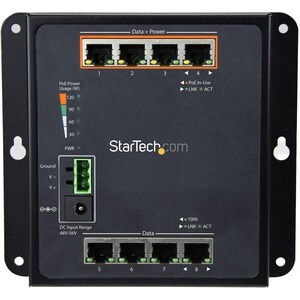 StarTech.com Industrial 8 Port Gigabit PoE Switch, 4 x PoE+ 30W, Power Over Ethernet GbE Layer/L2 Managed Network Switch -