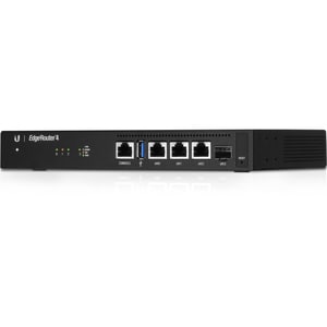 Ubiquiti ER-4 Router - 3 Ports - 3 RJ-45 Port(s) - Management Port - 1 SFP (mini-GBIC) Slots - 1 GB - Gigabit Ethernet - 1