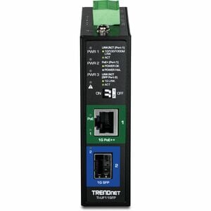 TRENDnet TI-UF11SFP Transceiver/Media Converter - New - TAA Compliant - 1 Port(s) - 1 x Network (RJ-45) - Twisted Pair, Op