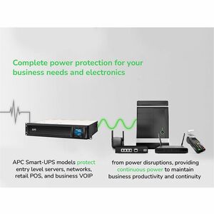 APC Smart-UPS C, Line Interactive, 1440VA, Rackmount 2U, 120V, 6x NEMA 5-15R outlets, SmartConnect port, USB and Serial co