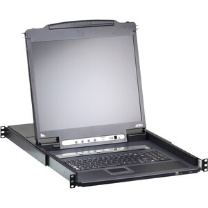 ATEN Slideaway CL5708IM LCD Rack Console with Digital KVM Switch - Metal, Plastic - 8 Computer(s) - 43.2 cm (17") LCD - WU
