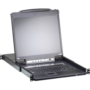 ATEN Slideaway CL5708IN LCD Rack Console with Digital KVM Switch - Metal, Plastic - 8 Computer(s) - 48.3 cm (19") LCD - WU