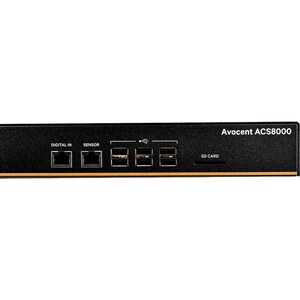 Avocent 8-Port ACS 8000 with single DC Power Supply - ACS8008SDC-400 - 1 GB - DDR3 SDRAM - Twisted Pair, Optical Fiber - 2