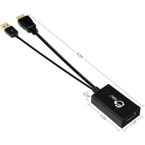 SIIG HDMI to DisplayPort 4K Ultra HD Converter - 9.80" DisplayPort/HDMI/USB A/V Cable for Notebook, Monitor, Audio/Video D