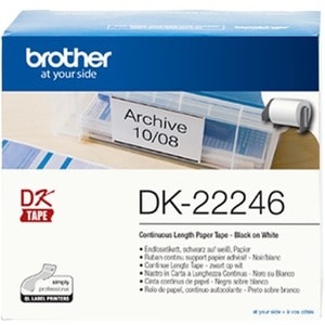 Brother Multipurpose Label - 103 mm Width - Permanent Adhesive - White - 1 Roll