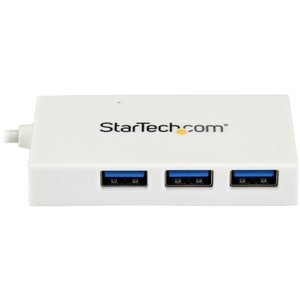 StarTech.com 4-Port USB-C Hub - USB-C to 1x USB-C and 3x USB-A - USB 3.0 Hub - White - USB Type C - External - 4 USB Port(