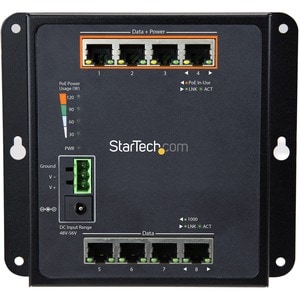 StarTech.com 8-Port (4 PoE+) Gigabit Ethernet Switch - Managed - Wall Mount with Front Access - 8 Ports - Manageable - Gig