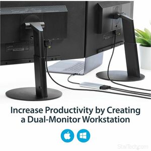 StarTech.com Thunderbolt 3 to Dual HDMI 2.0 Adapter - 4K 60Hz Dual Monitor TB3 HDMI Video Adapter - Thunderbolt 3 Certifie