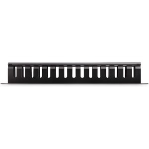 StarTech.com 1U Horizontal Finger Duct Rack Cable Management Panel with Cover - Cable Management Panel - Black - 1U Rack H