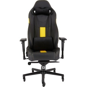 Corsair T2 ROAD WARRIOR Gaming Chair - Black/Yellow - For Game, Office, Desk - PU Leather, Steel - Black, Yellow