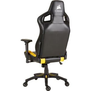 Corsair T1 RACE 2018 Gaming Chair - Black/Yellow - For Game, Desk, Office - PU Leather, Steel - Black, Yellow