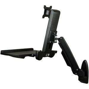 StarTech.com Wall Mount Workstation, Full Motion Standing Desk, Ergonomic Height Adjustable Monitor & Keyboard Tray Arm, F