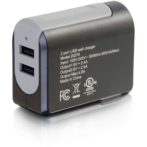 Legrand 2-Port USB A Wall Charger - Dual Port USB Power Adapter - 5V/4.8A - 120 V AC, 230 V AC Input - 4.9 V DC/4.80 A, 5.
