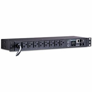 CyberPower PDU31002 100 - 120 VAC 20A Monitored PDU - 8 Outlets, 12 ft, NEMA L5-20P (5-20P Adapter), Horizontal, 1U, LCD, 