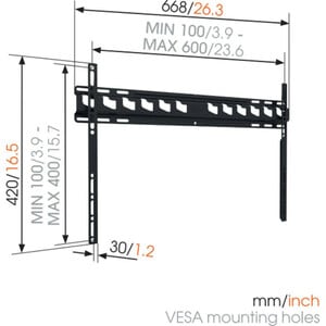 Vogel's MA4000-B1 Wall Mount for Flat Panel Display - Black - 1 Display(s) Supported - 203.2 cm (80") Screen Support - 80 