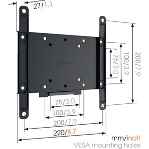 Vogel's MA2000-B1 Wall Mount for Flat Panel Display - Black - 1 Display(s) Supported - 101.6 cm (40") Screen Support - 30 