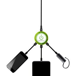ChargeHub X3 - 3 Port USB Charger - 1 Pack - 120 V AC, 230 V AC Input - 5 V DC/5 A Output GREEN 2.4AMPS/PORT 5AMPS OVERALL