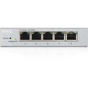 ZYXEL GS1200 GS1200-5 5 Ports Manageable Ethernet Switch - Gigabit Ethernet - 10/100/1000Base-T - 2 Layer Supported - Twis