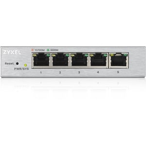 ZYXEL GS1200 GS1200-5 5 Ports Manageable Ethernet Switch - 2 Layer Supported - Twisted Pair - Desktop - 5 Year Limited War