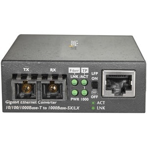 StarTech.com Multimode SC Fiber Ethernet Media Converter - 1000BASE-SX Gigabit Fiber Optic to Copper Bridge - 10/100/1000 