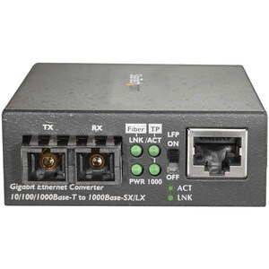 StarTech.com Single Mode SC Fiber Ethernet Media Converter - 1000BASE-LX Gigabit Fiber Optic to Copper Bridge - 10/100/100