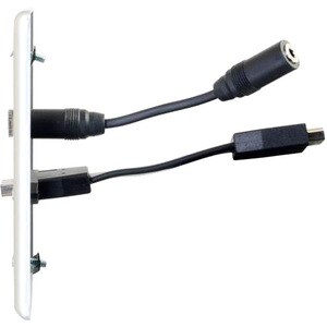 C2G Single Gang HDMI Wall Plate with 3.5mm Audio Aluminum - 1-gang - Brushed Aluminum - Aluminum, Polyvinyl Chloride (PVC)
