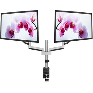 V7 DM1DTA-1N Desk Mount for Monitor - Silver - 2 Display(s) Supported - 32" Screen Support - 34 lb Load Capacity - 100 x 1