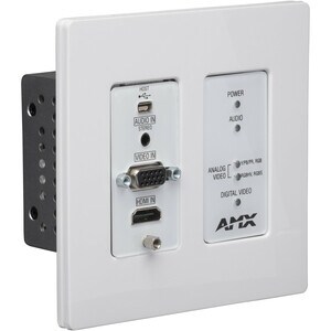 AMX N2300 Series 4K UHD Video Over IP Decor Style Wallplate Encoder with KVM, PoE - 2 Computer(s) - 4K - 4096 x 2160 Maxim