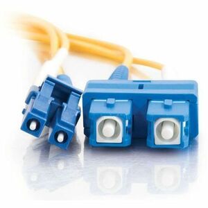 C2G 16.4ft (5m) LC-SC 9/125 OS2 Duplex Single-Mode PVC Fiber Optic Cable - Yellow - 16.40 ft Fiber Optic Network Cable for