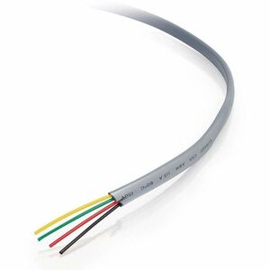 C2G 500ft (152.4m) 28AWG 4-Conductor Silver Satin Modular Flat Telephone Cable Reel - 500 ft Bare Wire Phone Cable for Tel