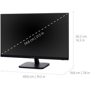 ViewSonic VA2256-MHD 22 Inch IPS 1080p Monitor with Ultra-Thin Bezels, HDMI, DisplayPort and VGA Inputs for Home and Offic