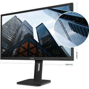 Moniteur, QHD, 27 Pouces, IPS, 60Hz, 5ms , , Display Port, HDMI, DVI, VGA, Réglable en Hauteur, H Parleurs, Garantie 3 ans