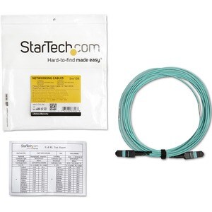 StarTech.com 5m (16.4ft) MTP(F)/PC OM3 Multimode Fiber Optic Cable, OFNP Plenum, 50/125µm, 40G, Low Insertion Loss, MPO Fi