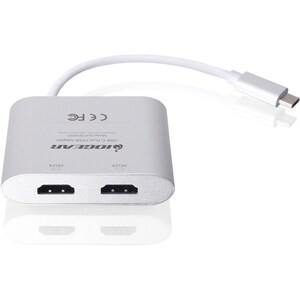 IOGEAR USB-C to Dual 4K Adapter - 1 Pack - 1 x USB Type C USB 3.1 Male - 2 x HDMI Female - White