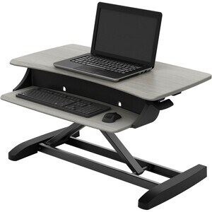 Ergotron WorkFit-Z Workstation - Holz, gemasert Rechteck, Tauben-Grau Top - 401,32 mm Table Top Length x 787,40 mm Table T