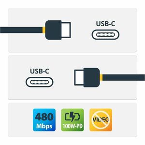 StarTech.com 4m USB C Cable with Power Delivery (5A) - M/M - USB 2.0 - USB-IF Certified - USB 2.0 Type C Cable - Power USB