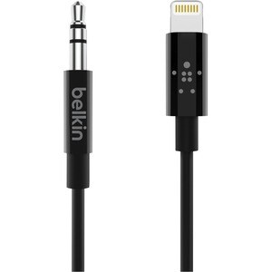 Belkin 3.5 mm Audio Cable With Lightning Connector - 91.44 cm Lightning/Mini-phone Audio/Data Transfer Cable for Audio Dev