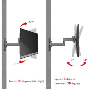 SIIG Articulating Full Motion LCD / TV Monitor Mount - 13" to 27" - Compatible with VESA 75x75mm / 100x100mm - 33 lbs Load