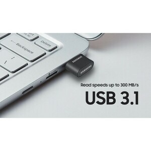 Samsung USB 3.1 Flash Drive FIT Plus 128GB - 128 GB - USB 3.1 Type A - Gunmetal Gray - 5 Year Warranty