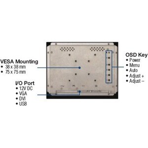 Advantech IDS-3206 7"" Class LCD Touchscreen Monitor - 25 ms - 6.5"" Viewable - 4-wire Resistive - 640 x 480 - XGA - 16.2 