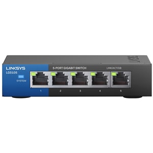 Linksys LGS105 5 Ports Ethernet Switch - 2 Layer Supported - Twisted Pair - Desktop, Wall Mountable